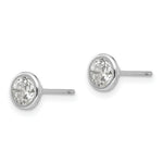Load image into Gallery viewer, 14k White Gold Madi K 5mm Bezel Set CZ Post Earrings

