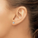 Load image into Gallery viewer, 14k White Gold Madi K 5mm Bezel Set CZ Post Earrings
