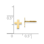 Load image into Gallery viewer, 14K Yellow Gold Madi K Polished Tiny Cross Screwback Earrings
