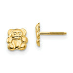 Load image into Gallery viewer, 14K Yellow Gold Madi K Polished Teddy Bear Screwback Earrings
