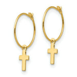 Load image into Gallery viewer, 14K Yellow Gold Madi K Endless Hoop w/Small Cross Earrings
