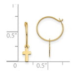 Load image into Gallery viewer, 14K Yellow Gold Madi K Endless Hoop w/Small Cross Earrings
