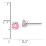 Load image into Gallery viewer, 14K White Gold Madi K 5mm Pink CZ Post Earrings
