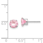 Load image into Gallery viewer, 14k White Gold Madi K 6.5mm Pink CZ Post Earrings
