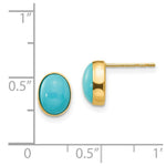 Load image into Gallery viewer, 14K Yellow Gold Madi K Bezel Set Oval Turquoise Post Earrings
