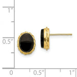 Load image into Gallery viewer, 14K Yellow Gold Madi K Collection Bezel Onyx Earrings
