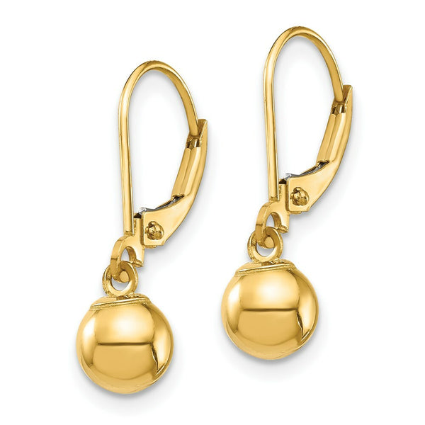 14K Yellow Gold Madi K Collection Dangle 6mm Bead Earrings