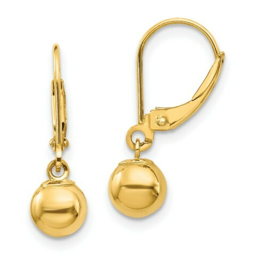 14K Yellow Gold Madi K Collection Dangle 6mm Bead Earrings