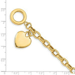 Load image into Gallery viewer, 14K Yellow Gold Heart Charm Bracelet  Length 7.5'' inches
