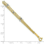 Load image into Gallery viewer, 14K Two-tone Gold Triple Strand Bracelet  Length 7.25'' inches

