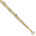 Load image into Gallery viewer, 14K Two-tone Gold Triple Strand Bracelet  Length 7.25'' inches
