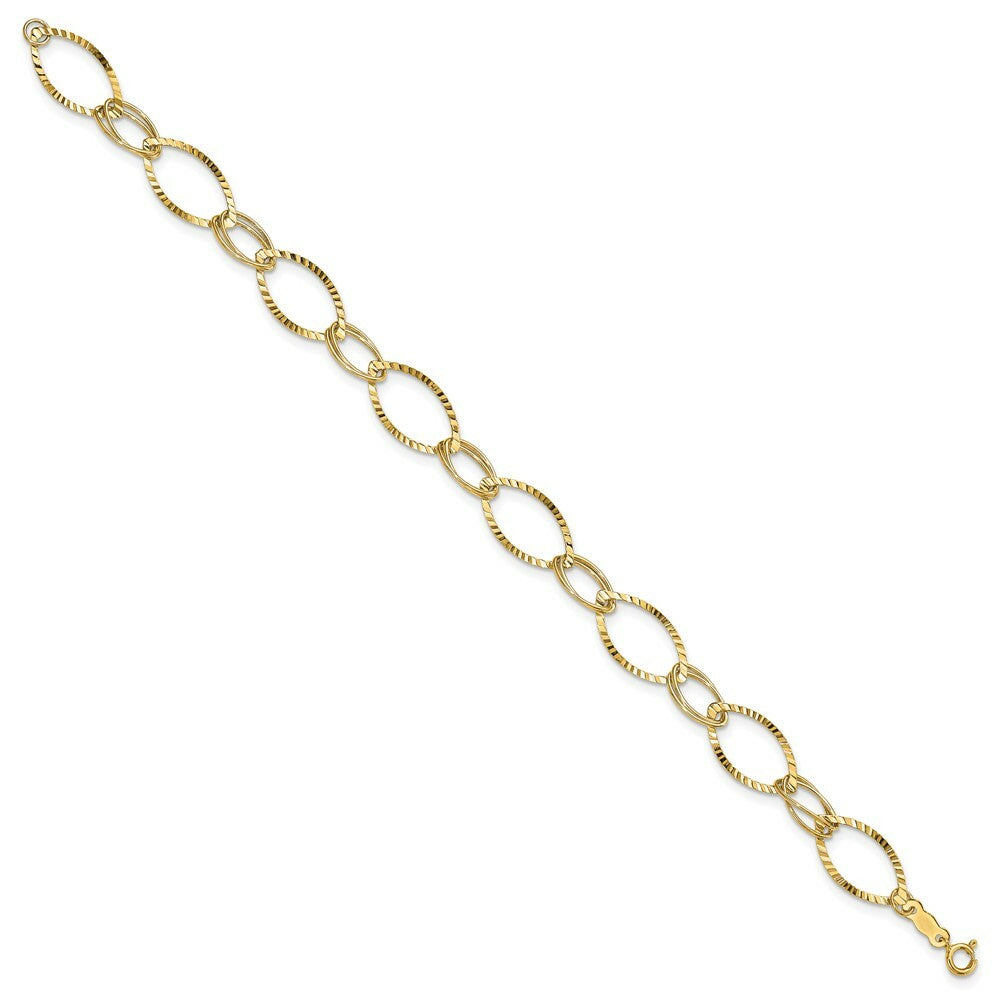 14K Yellow Gold Fancy Link Bracelet  Length 7.25'' inches