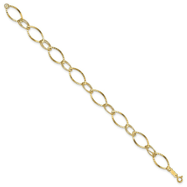 14K Yellow Gold Fancy Link Bracelet  Length 7.25'' inches