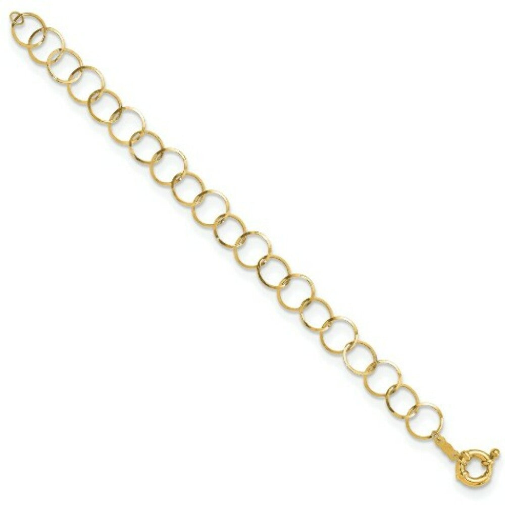 14K Yellow Gold Circle Chain Bracelet  Length 7.5'' inches