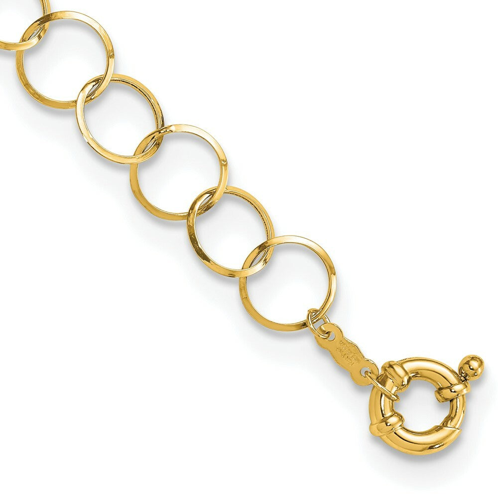 14K Yellow Gold Circle Chain Bracelet  Length 7.5'' inches