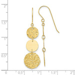 Load image into Gallery viewer, 14K Yellow Gold 3-Tier Circle Drop Dangle Earring
