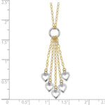 Load image into Gallery viewer, 14K Two-tone Gold Adjustable Heart Drop Necklace  Length 16'' inches

