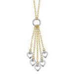 Load image into Gallery viewer, 14K Two-tone Gold Adjustable Heart Drop Necklace  Length 16'' inches
