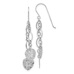 Load image into Gallery viewer, 14K White Gold Dangle Heart Earrings
