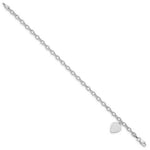 Load image into Gallery viewer, 8.5" Length Bracelet 14K White Gold Dangle Heart Bracelet
