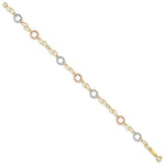 Load image into Gallery viewer, 14K Tri-Color Gold Circles Bracelet  Length 7.25'' inches
