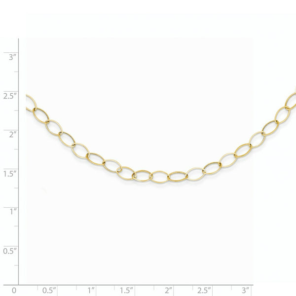 14K Yellow Gold Oval Link Necklace  Length 18'' inches