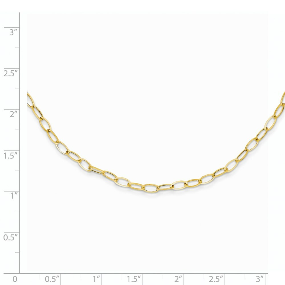 14K Yellow Gold Oval Link Necklace  Length 18'' inches