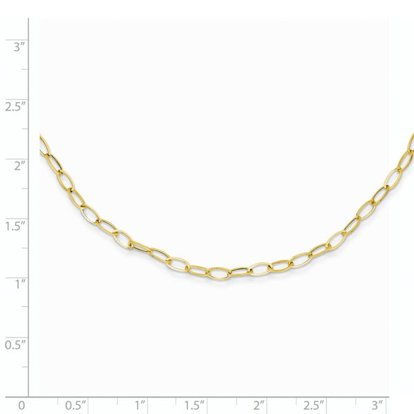 14K Yellow Gold Oval Link Necklace  Length 18'' inches