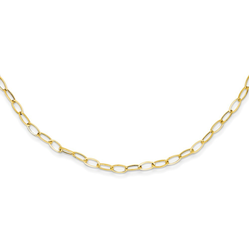 14K Yellow Gold Oval Link Necklace  Length 18'' inches
