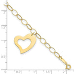 Load image into Gallery viewer, 14K Yellow Gold Yellow Gold Dangle Heart Bracelet  Length 7.25'' inches
