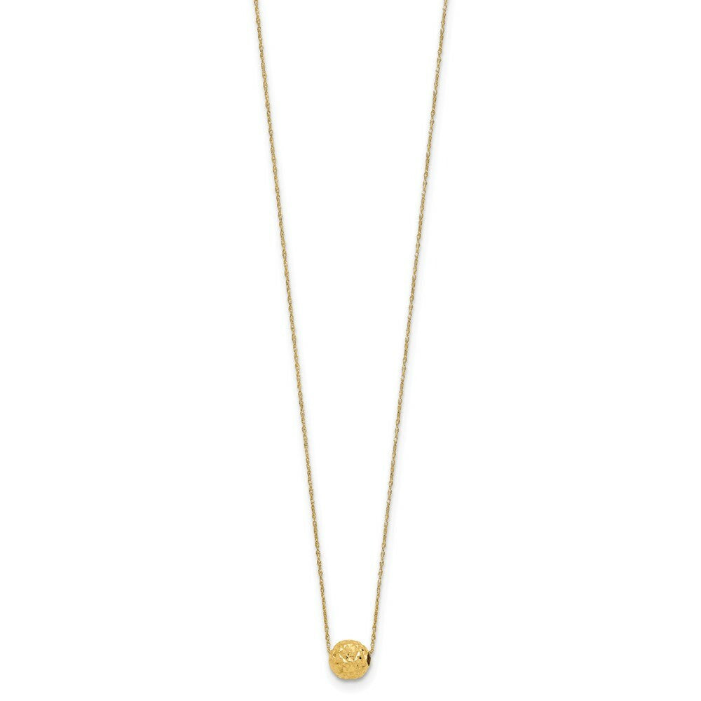 14K Yellow Gold Bead Necklace  Length 18'' inches