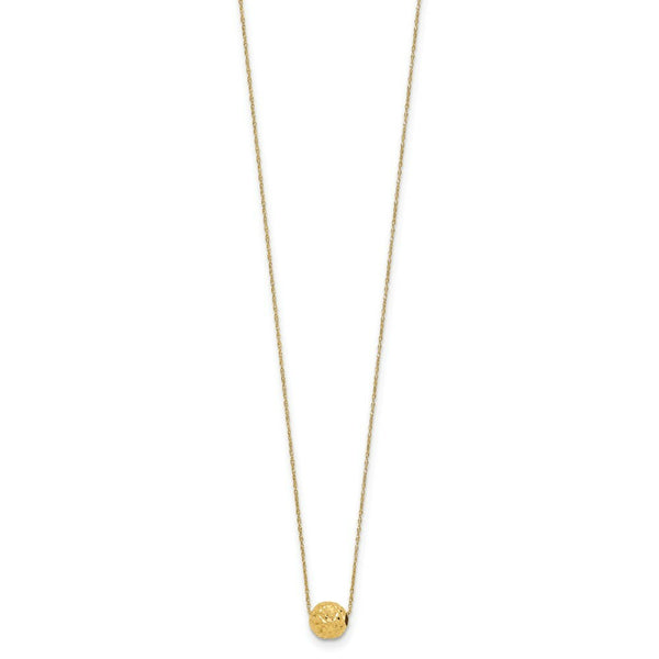 14K Yellow Gold Bead Necklace  Length 18'' inches