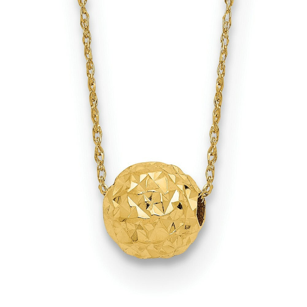 14K Yellow Gold Bead Necklace  Length 18'' inches