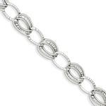 Load image into Gallery viewer, 14K White Gold Polished and Textured Hollow w/ext. Bracelet  Length 7.5'' inches
