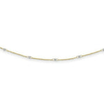 Load image into Gallery viewer, 14K Two-tone Gold Ropa Mirror Bead W/2'' Ext Necklace  Length 16'' inches
