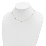 Load image into Gallery viewer, 14K Two-tone Gold Oval Chain Diamond Cut Dots w/ 2'' Ext Necklace  Length 16'' inches
