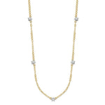 Load image into Gallery viewer, 14K Two-tone Gold Oval Chain Diamond Cut Dots w/ 2'' Ext Necklace  Length 16'' inches
