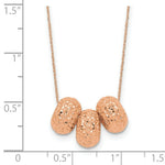 Load image into Gallery viewer, 14K Rose Gold Ropa Diamond Cut Beads W/ 2'' Ext Necklace  Length 16'' inches
