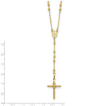 Load image into Gallery viewer, 14K Yellow Gold Diamond-cut 3mm Beaded Rosary Necklace  Length 24'' inches
