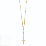 Load image into Gallery viewer, 14K Yellow Gold Diamond-cut 4mm Beaded Rosary Necklace  Length 24'' inches
