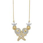 Load image into Gallery viewer, 14K Yellow Gold &amp; Rhodium Diamond-cut Sea Life Necklace  Length 18'' inches
