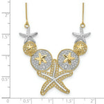 Load image into Gallery viewer, 14K Yellow Gold &amp; Rhodium Diamond-cut Sea Life Necklace  Length 18'' inches
