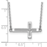 Load image into Gallery viewer, 14k White Gold Sideways Cut-out Cross Necklace  length: 19 inches
