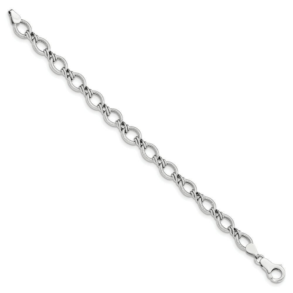 14K White Gold Fancy Bracelet  Length 7'' inches