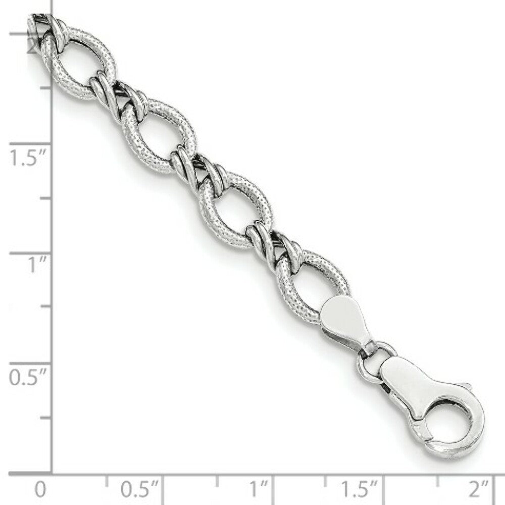 14K White Gold Fancy Bracelet  Length 7'' inches