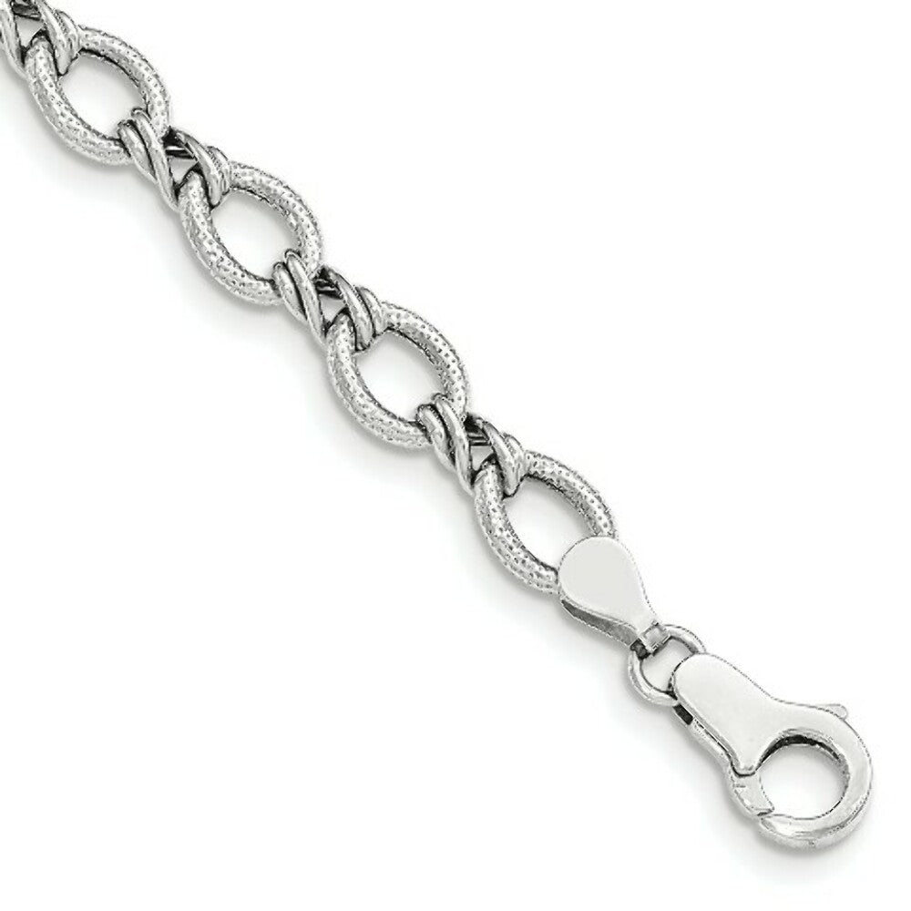14K White Gold Fancy Bracelet  Length 7'' inches