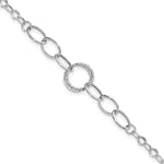 Load image into Gallery viewer, 14K White Gold Polished Textured Fancy Link Bracelet  Length 8'' inches
