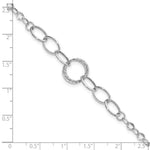 Load image into Gallery viewer, 14K White Gold Polished Textured Fancy Link Bracelet  Length 8'' inches
