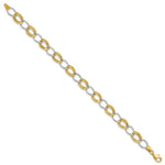 Load image into Gallery viewer, 14K Two-tone Gold Polished Open Link Bracelet  Length 7.5'' inches
