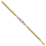 Load image into Gallery viewer, 14K Two-tone Gold Diamond-cut &amp; Polished Fancy Link Bracelet  Length 7.5'' inches
